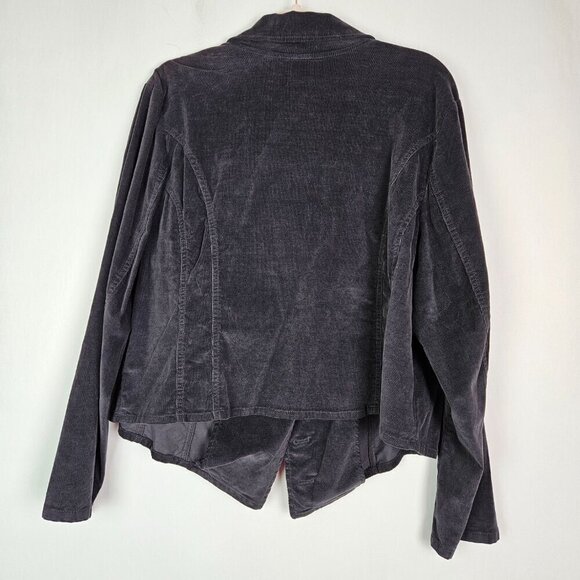 NWT Lane Bryant Gray Stretch Corduroy Asymmetrical Hem Jacket 22 - Picture 5 of 6